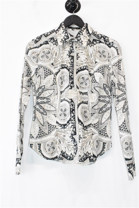 Paisley Etro Button Shirt, size 8