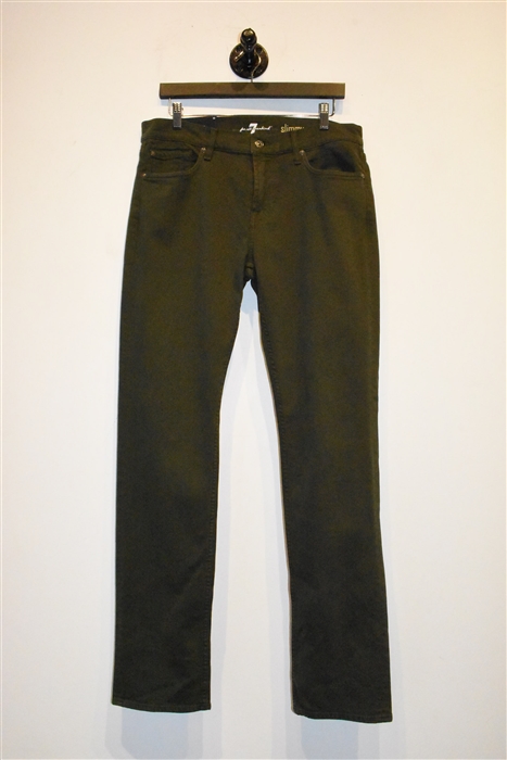 Military Green 7 For All Mankind Denim, size 33