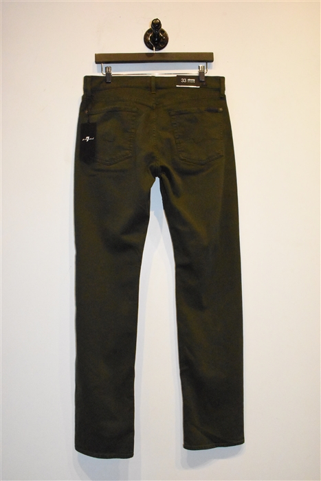 Military Green 7 For All Mankind Denim, size 33
