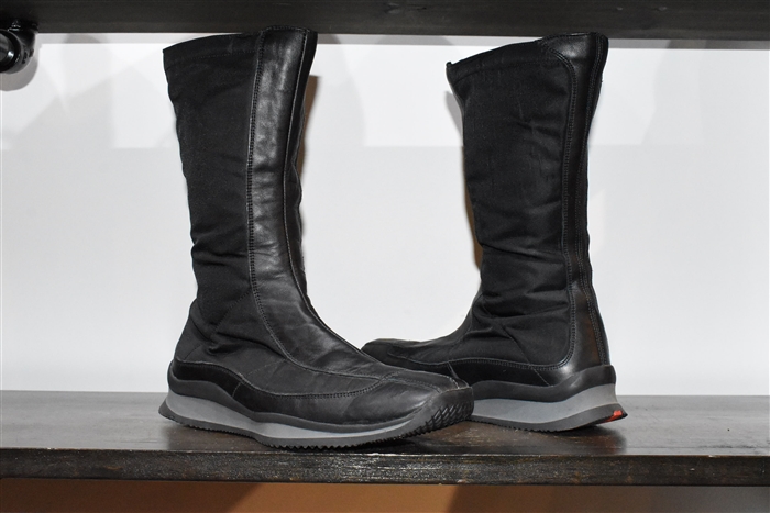 Black Leather Prada Boots, size 6.5