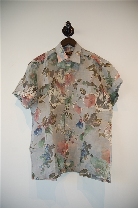 Floral Hardy Amies Short-Sleeved Shirt, size XL