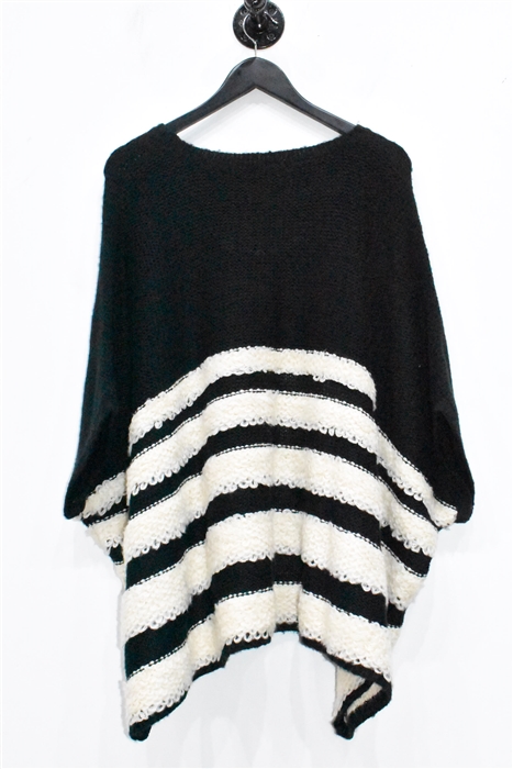 Black & Cream Eileen Fisher Poncho, size XL