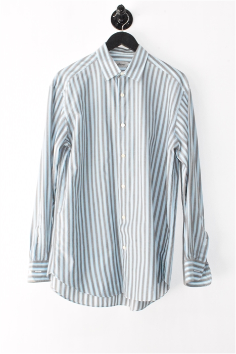 Brown Stripe Brioni Button Shirt, size M