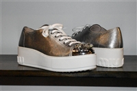 Metallic Silver Miu Miu Sneaker, size 9