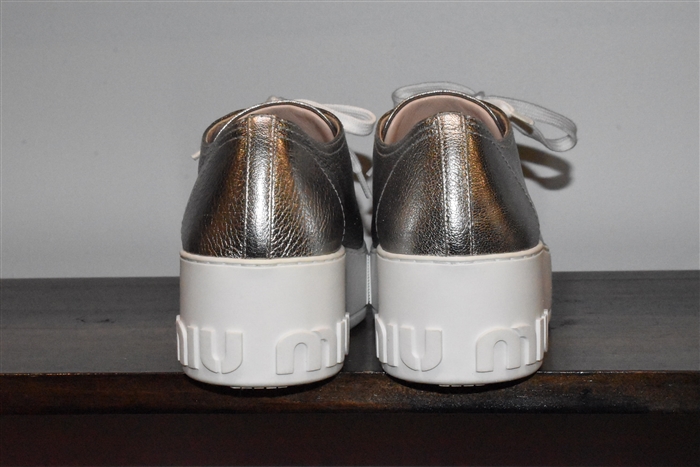 Metallic Silver Miu Miu Sneaker, size 9
