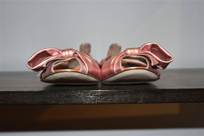 Metallic Pink Valentino Ballet Flats, size 8