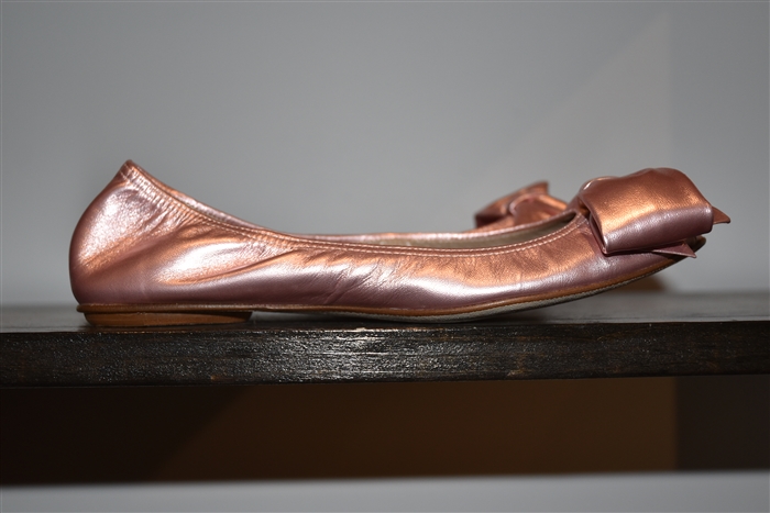 Metallic Pink Valentino Ballet Flats, size 8