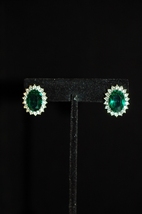 Emerald Nina Ricci Earrings, size O/S