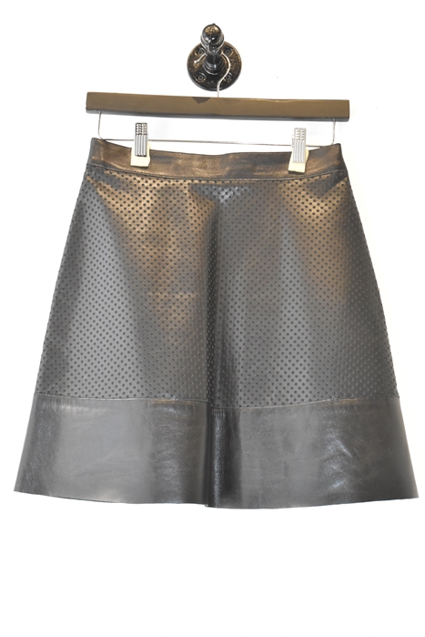 Black Leather Proenza Schouler A-Line Skirt, size 4