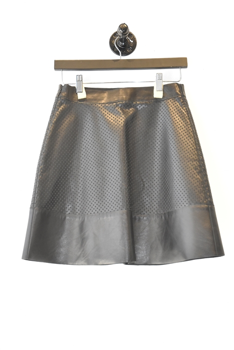 Black Leather Proenza Schouler A-Line Skirt, size 4