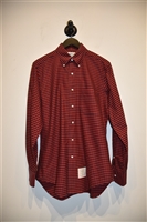 Red Check Thom Browne Button Shirt, size L