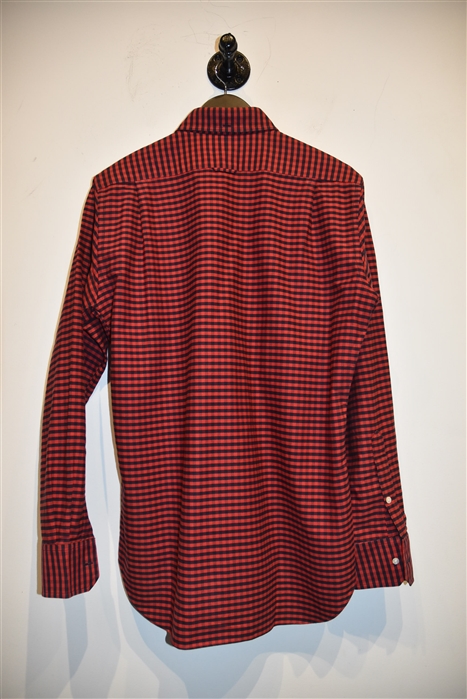 Red Check Thom Browne Button Shirt, size L