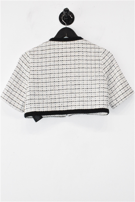 White Tweed Maje Cropped Jacket, size 2