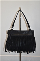 Black Leather Marc Cain Shoulder Bag, size S