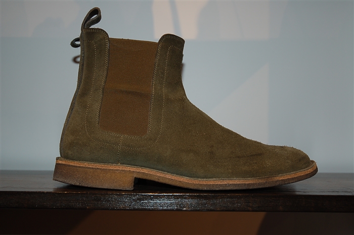 Military Green Bottega Veneta Chelsea Boots, size 10.5