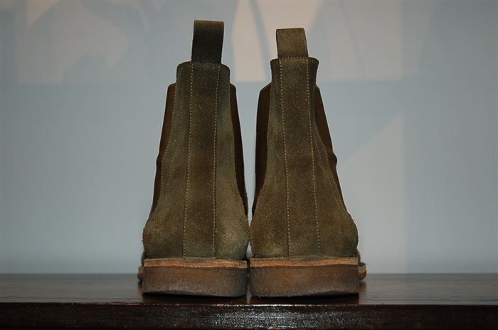Military Green Bottega Veneta Chelsea Boots, size 10.5