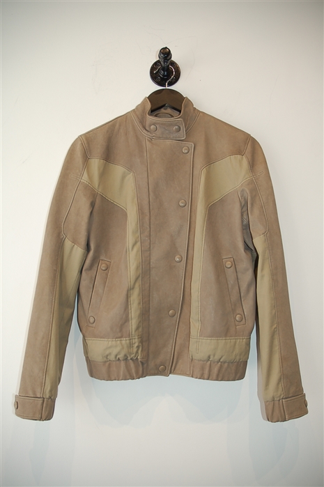 Taupe Bottega Veneta Leather Jacket, size 6