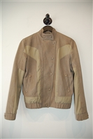 Taupe Bottega Veneta Leather Jacket, size 6