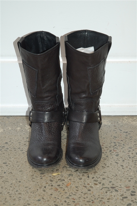 Black Leather Miu Miu Boots, size 10
