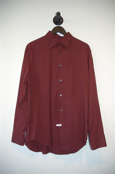 Maroon Armani Collezioni Button Shirt, size L