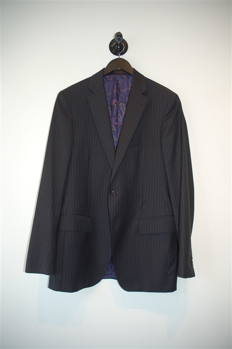 Black Pinstripe Etro Two-Piece Suit, size 42