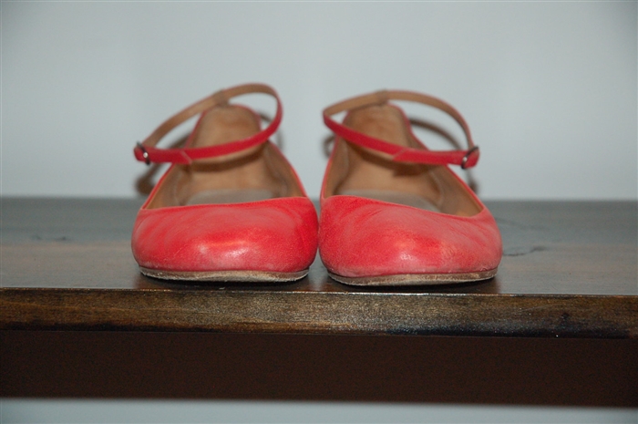 Coral Red Maison Margiela Ballet Flats, size 8
