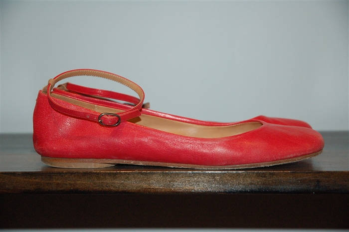 Coral Red Maison Margiela Ballet Flats, size 8