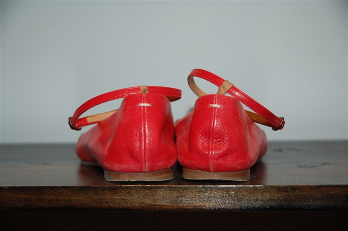 Coral Red Maison Margiela Ballet Flats, size 8