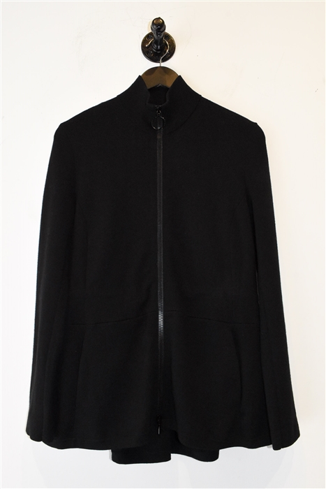 Basic Black Akris Sweater Jacket, size 6