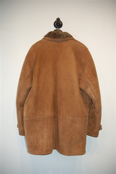 Saddle Brown Hide Society Canada Shearling Coat, size XL