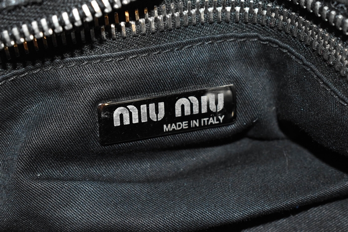 Black Leather Miu Miu Satchel, size S