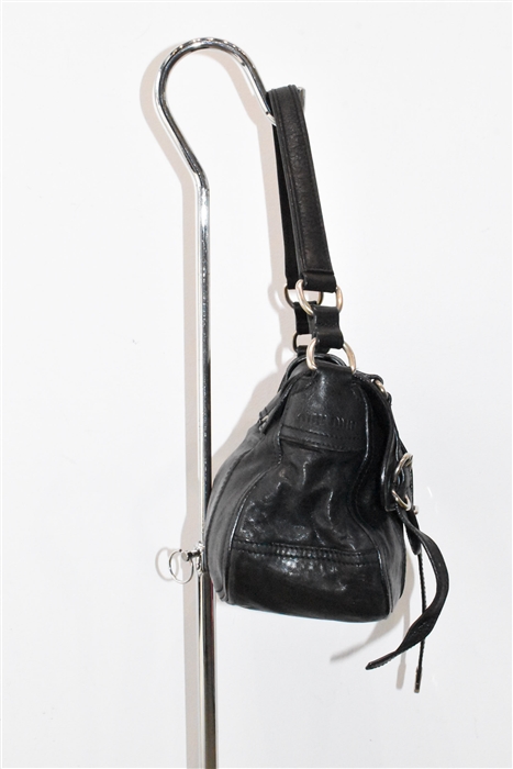 Black Leather Miu Miu Satchel, size S