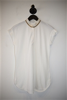 Soft White Brunello Cucinelli Cap-Sleeve, size M