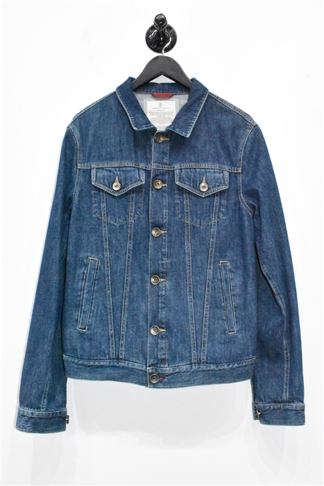 Dark Denim Brunello Cucinelli Denim Jacket, size M
