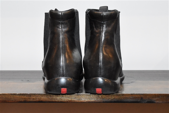 Black Leather Prada Chelsea Boots, size 8