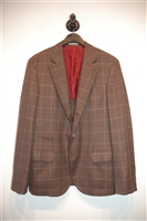 Brown Check Brunello Cucinelli Sport Coat, size 40