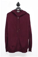 Burgundy Eric Bompard Cashmere Hoodie, size L
