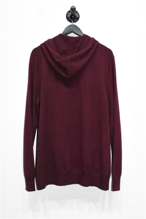 Burgundy Eric Bompard Cashmere Hoodie, size L