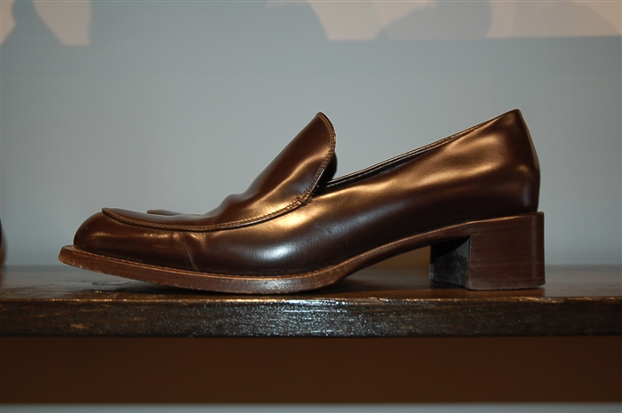 Dark Leather Prada Loafer, size 9