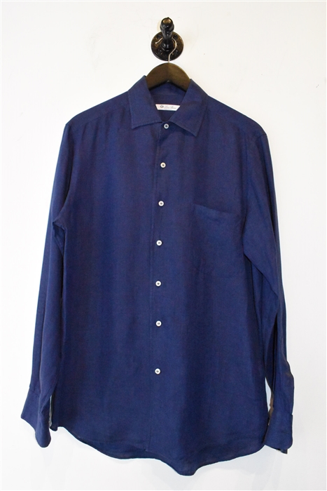 Indigo Loro Piana Button Shirt, size M