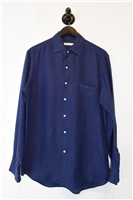 Indigo Loro Piana Button Shirt, size M
