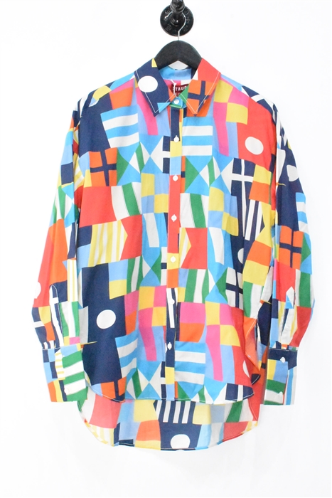 Geometric Staud Button Shirt, size XS