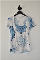 White & Blue Emilio Pucci Short-Sleeved Top, size S