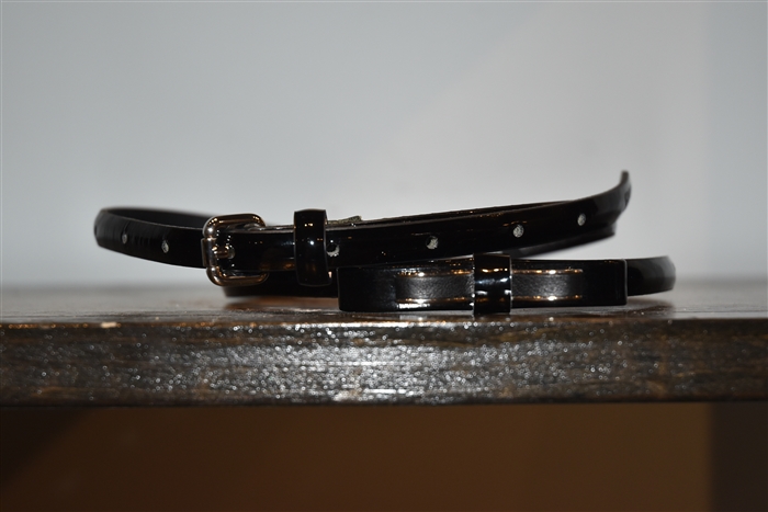 Black Patent Seventy Belt, size M