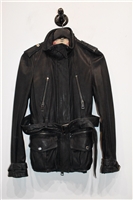 Basic Black Burberry Leather Jacket, size 6