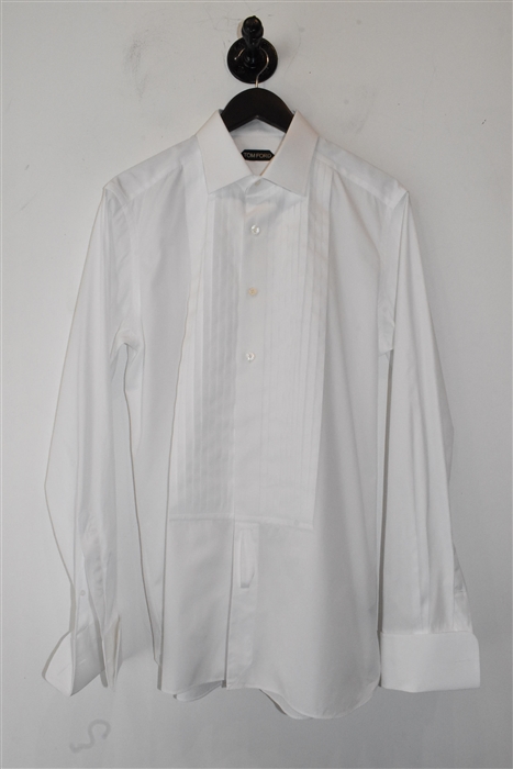 Crisp White Tom Ford Button Shirt, size L