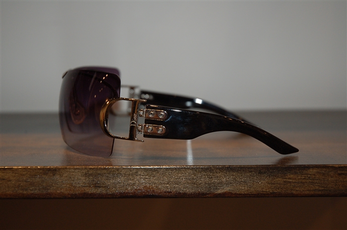 Shiny Black Dior Sunglasses, size O/S