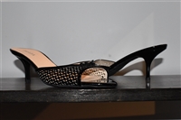 Black Patent Prada Sandal, size 9