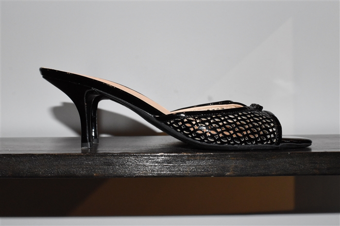Black Patent Prada Sandal, size 9
