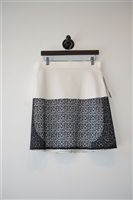 White & Black Marie Saint Pierre A-Line Skirt, size 8